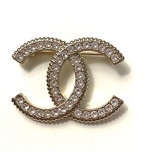 Chanel Gold Crystal Brooch Pin