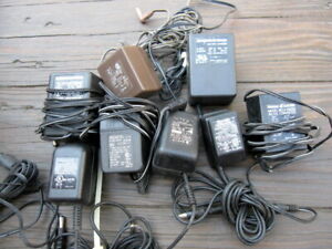 LOT of Eight (8) Electronic Cords Plugs Chargers Adapters SONY GE CANON SANYO