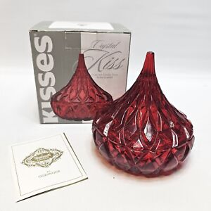 Vintage Shannon Crystal Ruby Red Candy Dish--Pointed lid dish/bowl Hershey kiss