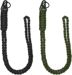 2 Pieces Heavy Duty Paracord Lanyard Braided 550 Necklace Keychains Whistles Wri