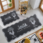 New ListingKitchen Mat, anti Fatigue Rooster Buffalo Plaid Sunflower Farmhouse Rugs, Waterp
