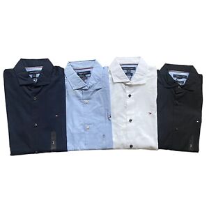 NWT Tommy Hilfiger Men's Slim Fit Solid Stretch Cotton Poplin Long Sleeve Shirt