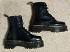 Dr Martens Jadon Platform SIDE-ZIP Leather Black Chunky Boots US Size 6, Womens
