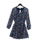Oliver Bonas Women's Midi Dress UK 10 Blue Polyester with Other A-Line