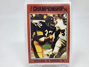 1976 Topps Football AFC Championship Steelers Raiders Card #332 NM