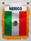 MEXICO MINI BANNER FLAG GREAT FOR CAR & HOME WINDOW MIRROR HANGING 2 SIDED
