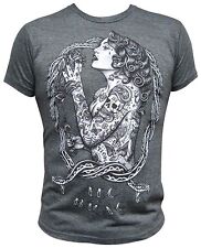 Tattooed Eve Men's Charcoal Custom Tattoo Tee Shirt Black Market Art T-shirt New
