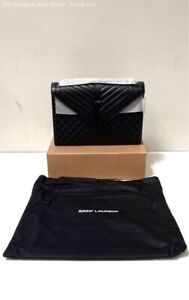 YSL Yves Saint Laurent Black Large Envelope Flap Shoulder Bag (MSRP$2,750.00)