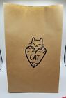 Lot Of 24 Paper Grocery Bags With A Cat Design 8x4.5x12