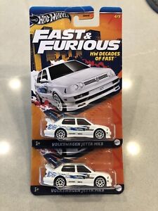 Hot Wheels Fast and Furious HW Decades Of Fast Volkswagen Jetta Mk3 VW Lot of 2