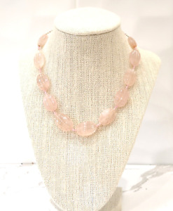 Antique/ Vintage  Rose Quartz Necklace 16in,  Pink Quartz Necklace