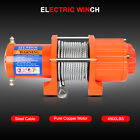 12V 4500LB Electric Winch Towing Trailer Steel Cable Off Road w/wireless remote