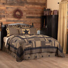 Primitive California King Quilt Black Appliqued Check Bedroom Decor VHC Brands