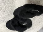 Koolaburra by UGG Milo Slippers Black Fur Lined Warm Women's Flats Size 7