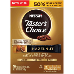 Taster's Choice Hazelnut Flavored Instant Coffee Medium Dark Roast