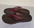 Chaco Playa Pro Men's US 8 Leather Flip Flop Sandals Burgundy Leather