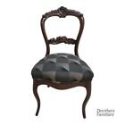 Antique Victorian Rose Carved Side Deck Music Walnut Chair