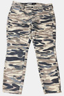 NYDJ Women's Ami Skinny Size 10 Grey Blue Camouflage Cotton Pants Waist 32 in