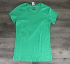 Active Basic Womens Cap Sleeve Plain Solid Fitted Tee Shirt Sz Small Mint Green