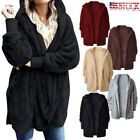 Women Winter Warm Hooded Coat Windproof Fleece Tops Long Jacket Outwear Plus US