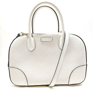 Gucci Hand Bag  White Leather 432283