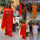 Kaftan African Women Loose Satin Long Dress With Hijab Abaya Dashiki Robe Gown