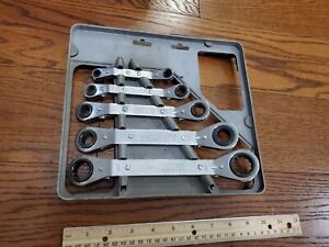 Craftsman 5pc Metric Offset Box End Ratcheting Wrench Set Made in USA Vintage