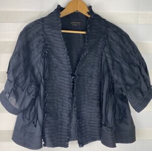 BCBG Maxazria Blue Blazer Jacket 100% Cotton Size L