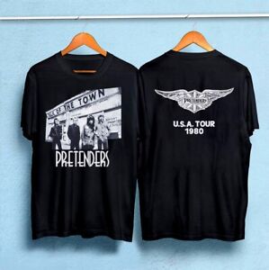 Rare Vtg 80s Pretenders Tour T-Shirt Black Cotton Unisex Allsizes For Fans
