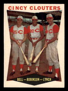 1960 Topps 352 Gus Bell/Frank Robinson/Jerry Lynch Cincy Clouters VG-EX 4 crease