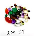 100 Carat Lot of Mix faceted Loose Cut Stones~Citrine, Prasiolite, Garnet, Onyx