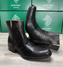 Men's Cowboy Boots Genuine Leather Brown Western Dress Zip-Up Ankle Botas