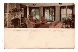 PINE ORCHARD, BRANFORD, CT ~ SHELDON HOUSE, ALBERTYPE PUB HAND COLORED PC 1920s