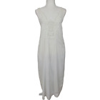 Soft Surroundings White Cotton Prairie Eyelet Lace Sleeveless Nightgown Dress
