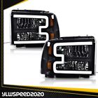 Fit For Ford F250 F350 F450 F550 2005-2007 Super Duty LED DRL Black Headlights (For: More than one vehicle)
