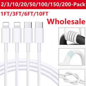 Wholesale LOT USB-C Fast Charger Cable Type C For iPhone 14 13 12 11 Pro Max XR