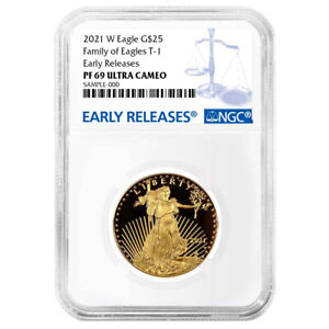 2021-W Proof $25 Type 1 American Gold Eagle 1/2 oz NGC PF69UC ER Blue Label