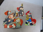 LOT OF 3  Vintage Valentine's Day Card - Featuring  FIREFIGHTERS