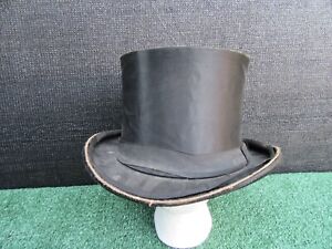 Vintage Pop Up Spring Collapsible Black Magician Top Hat