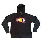 Enjoi Skateboard APX Panda Starburst Zip Up Black Hooded Sweatshirt