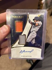 New Listing2017 Panini Immaculate Baseball Jose Altuve Patch Auto 10/25 Game Used Astros