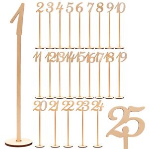 Tall wooden table numbers, 5mm thick strong table numbers for wedding and party