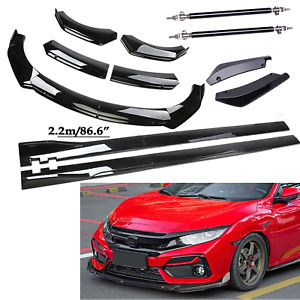 For Honda Civic Hatchback Front Bumper Spoiler Body Kit / Side Skirt/Strut Rods