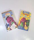 Barney VHS Cassette Tapes Lot Of 2 Purple Dinosaur Best Manners & Rock With