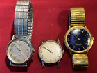 Lot of (3) Vintage Timex Men's Watches, New Battery, Wind-up Works Good