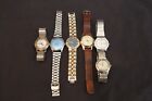Mixed Lot of 6 Vintage Men's Wristwatch Wind Manual USSR HMT India Croton Impex