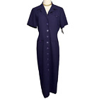 Vintage Jessica Howard button front short sleeve maxi blazer dress size 10 M