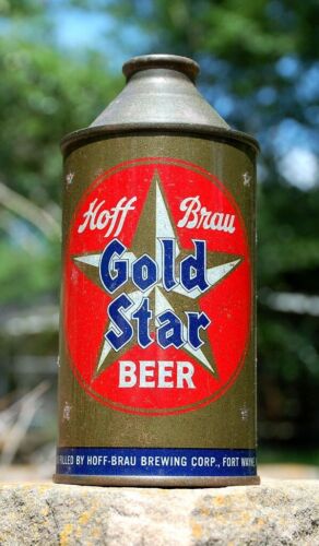 New ListingNICE ALL ORIGINAL IRTP HOFF BRAU GOLD STAR CONE TOP CAN!