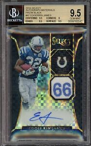 EDGERRIN JAMES 2016 SELECT GAME USED PATCH AUTO BLACK 1/1 ONE OF ONE BGS 9.5 GEM