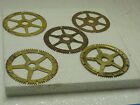 5 Used Brass Clock Count Wheel Gears Steampunk Altered Art Projects parts #23